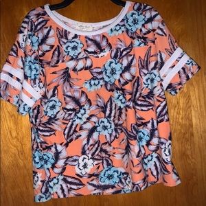 Floral jersey crop top